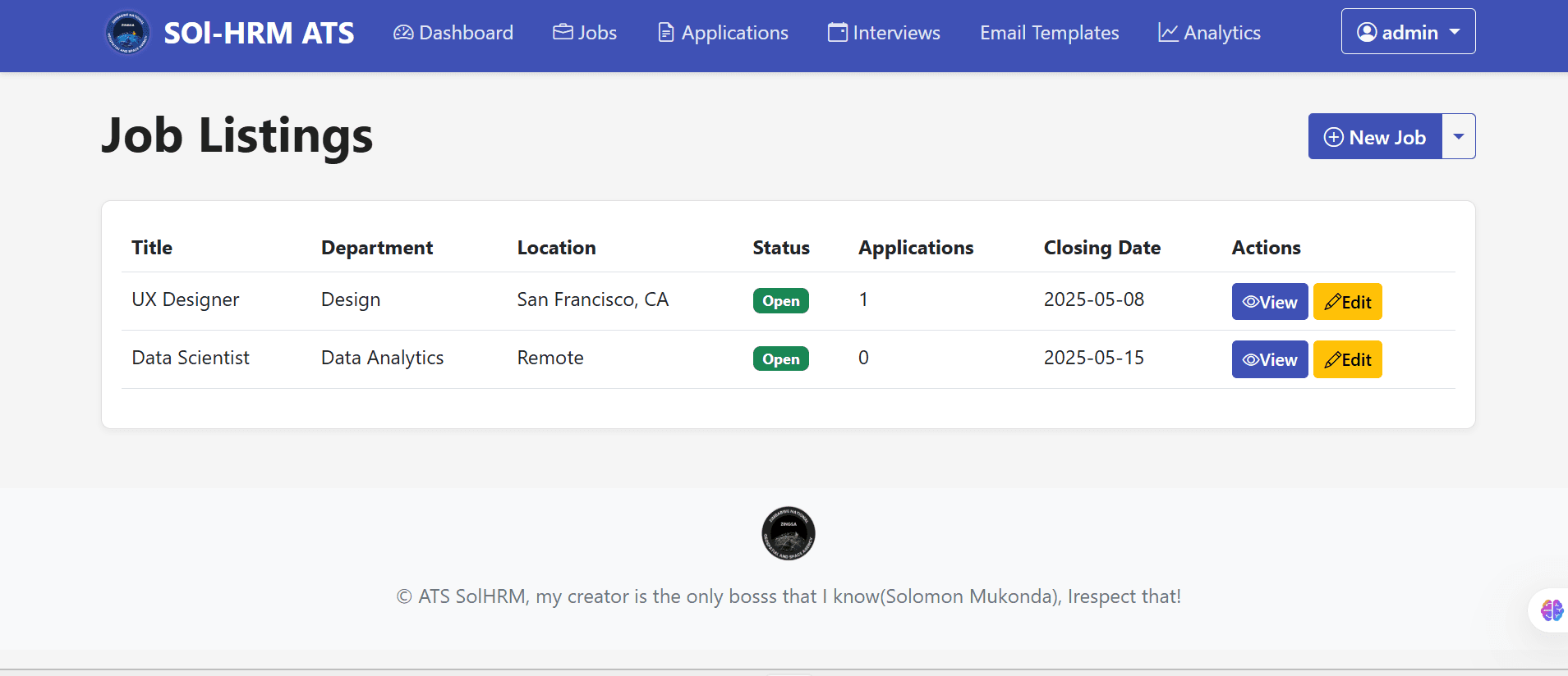 Interview scheduling calendar