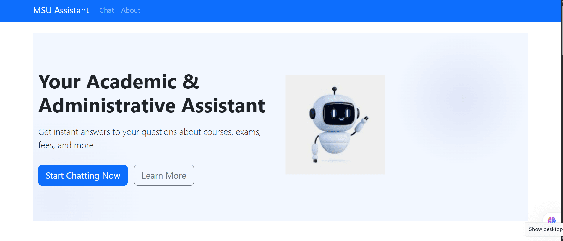 Chatbot conversation interface