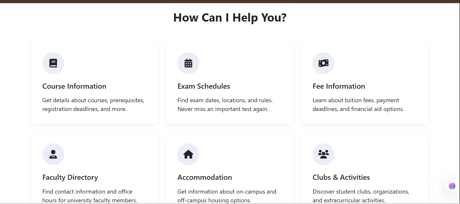 Admin dashboard for chatbot management